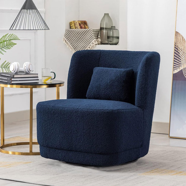 Blue swivel barrel chair discount
